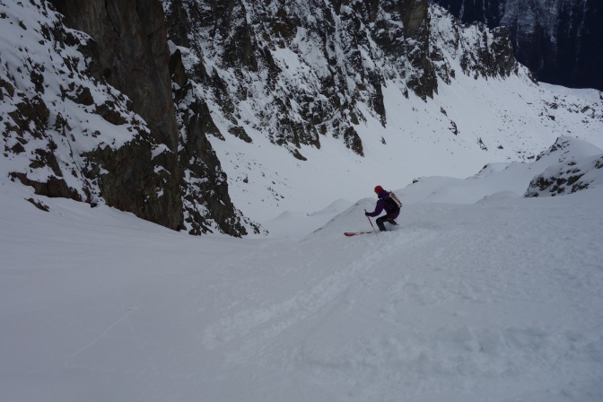 Ally lower down in the Couloir