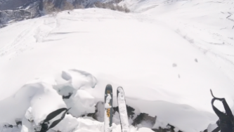 Jumping the snow creeps in Italy
