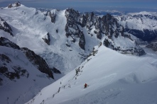 High above the Vallee Blanche